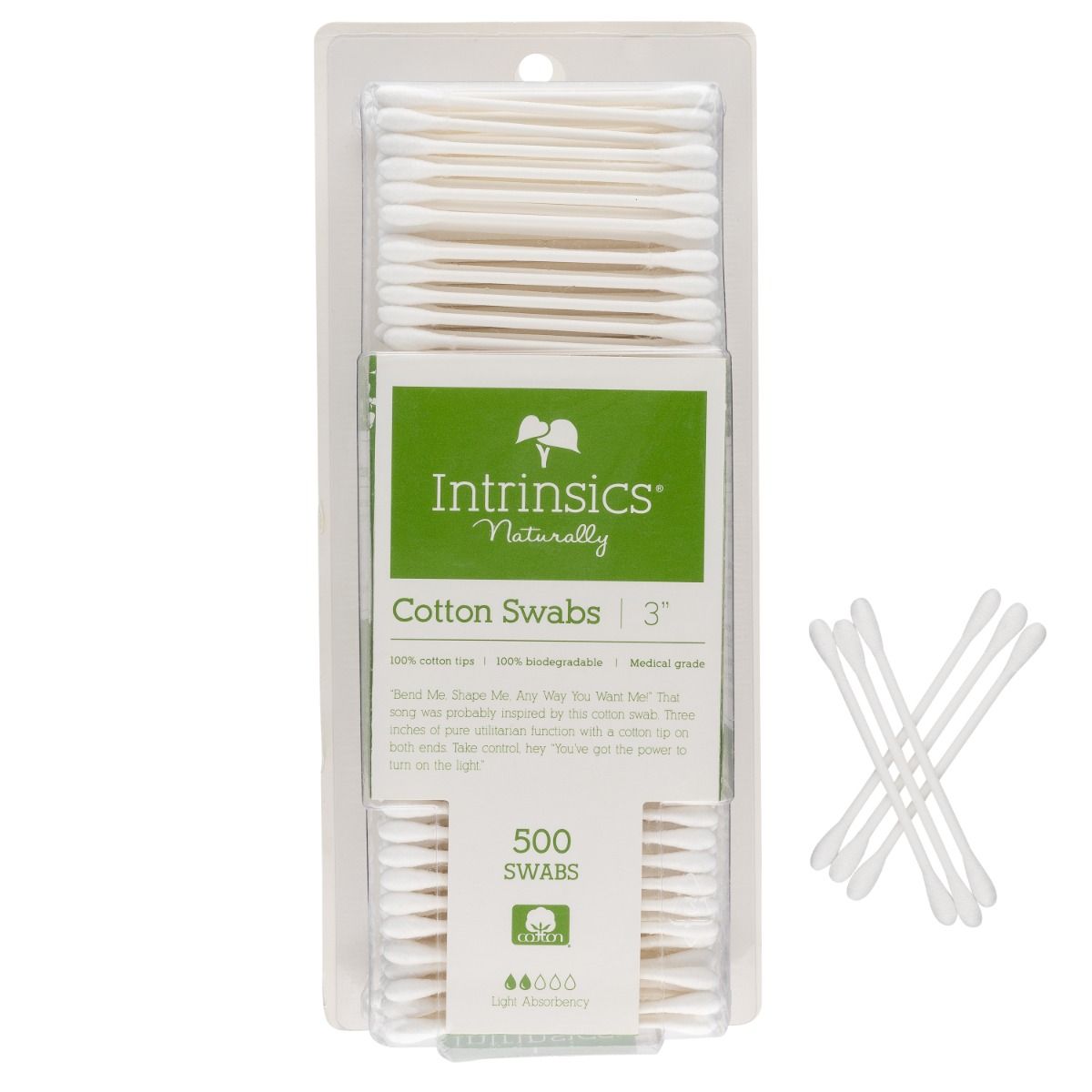 Intrinsics 3" Double Tipped Cotton Swabs - 500 Pack
