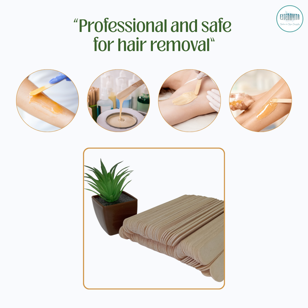 100 birch wood waxing sticks in a single pack for salon or at-home use