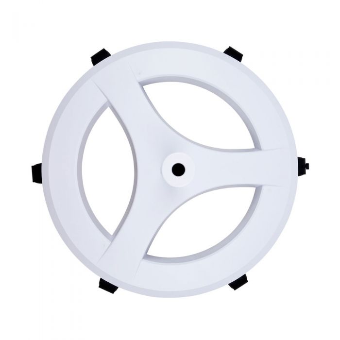 Compact round magnifying lamp stand all white