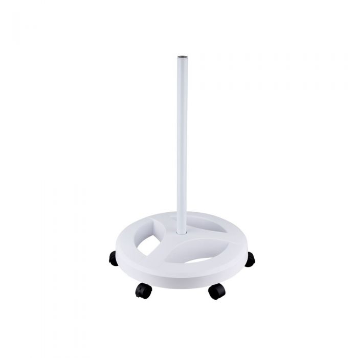 Compact round magnifying lamp stand all white
