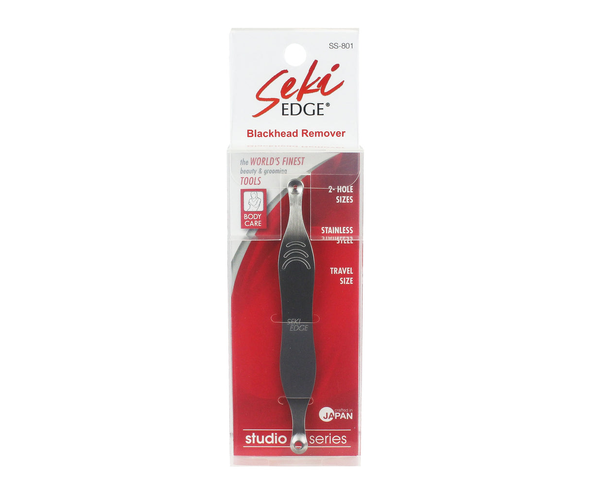 Seki Edge Blackhead Remover (SS-801) Comedone Extractor Tool with 2 Hole Sizes Made in Japan