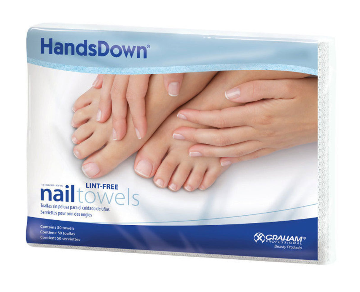 Graham Handsdown Lint Free Nail Care Towels 12"x 16" Pack of 50