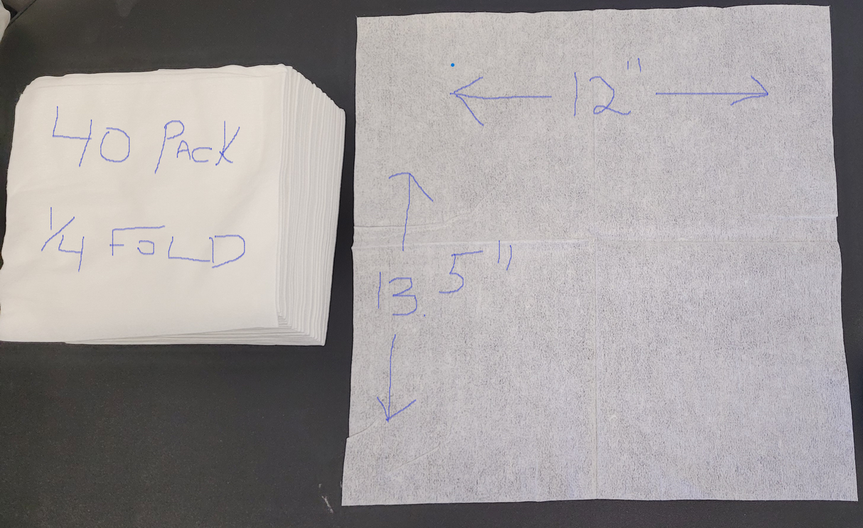 Graham SoftCloth Washcloths 12x13.5 Disposable Spa Towels 40 Pack-open showing size