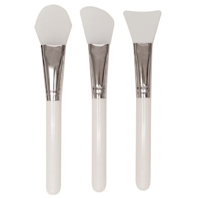 Professional silicone mask brush applicator set with 3 unique shapes for spa and esthetician facial use