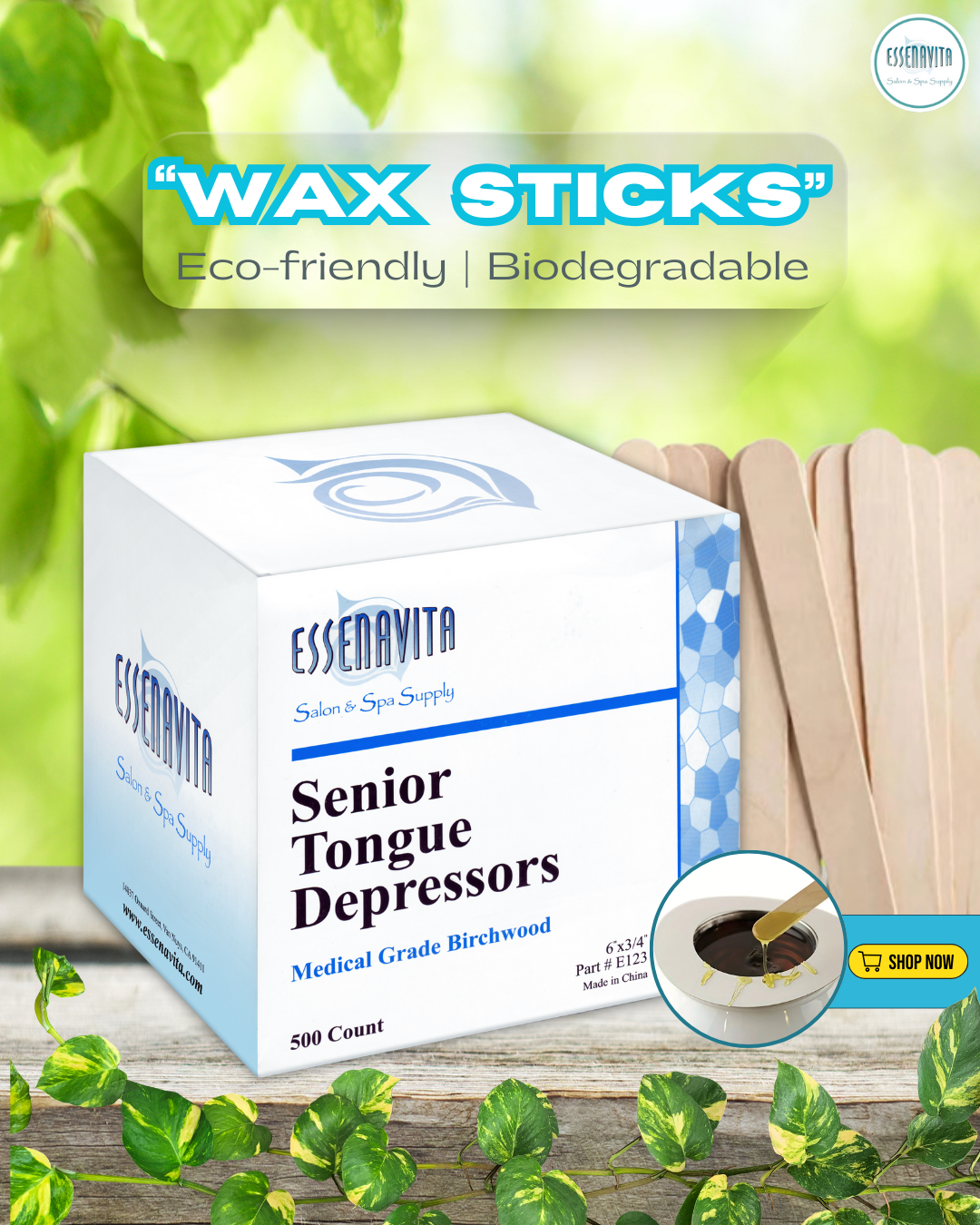 Large waxing sticks wooden applicators for body waxing 500 count 6inchx 3/4" wooden tongue depressor