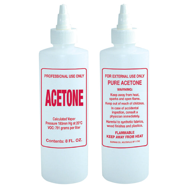ACETONE LABELED BOTTLES 8oz &16oz