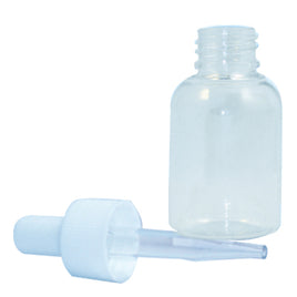 1 oz. clear plastic bottle with dropper cap