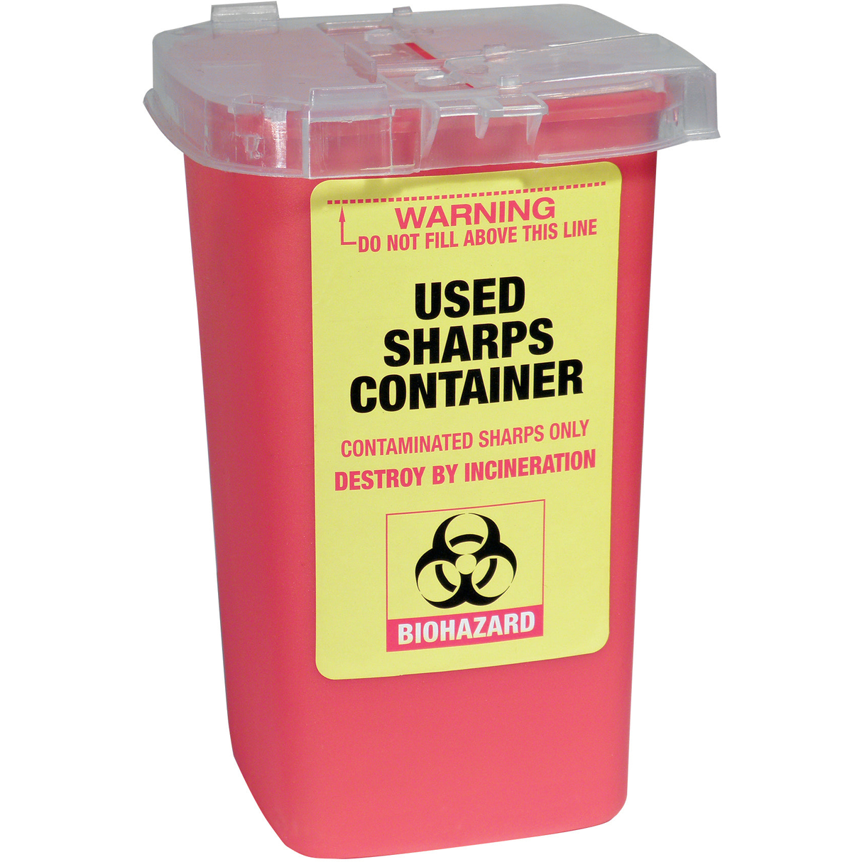 Sharps container 1 quart for a secure hazard waste disposal