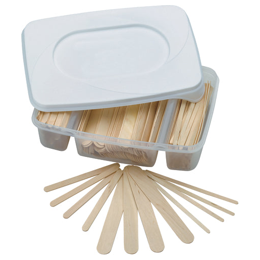 Assorted waxing sticks kit organizer tray wooden applicators
