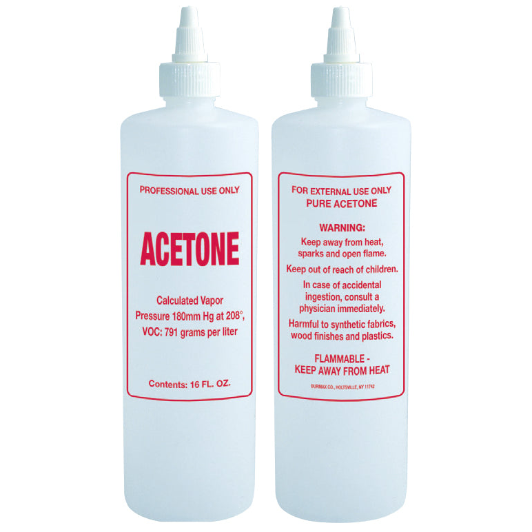 ACETONE LABELED BOTTLES 8oz &16oz