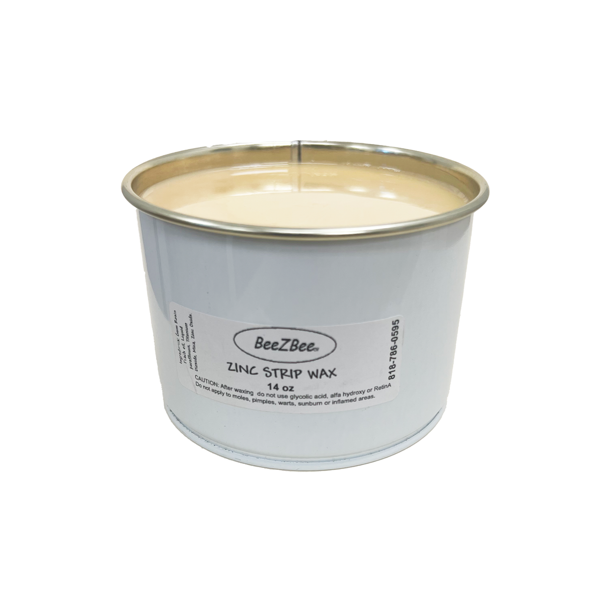Zinc oxide creamy soft strip wax 14oz. metal can by Beezbee waxing