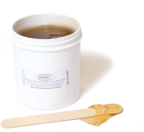 Beezbee natural liquid soft strip Depilatory wax 16oz Microwaveable jar