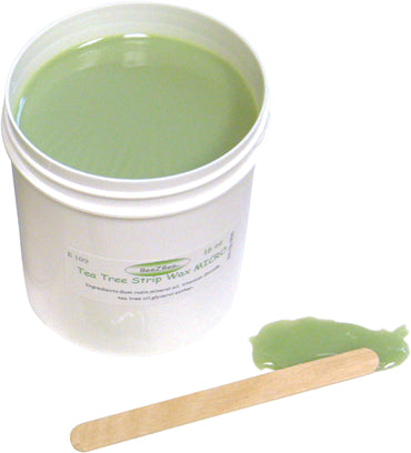 Beezbee tea tree 16oz soft wax in microwaveable plastic jar