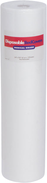 24x330 non woven bed cover roll shrink wrapped unopened with disposable bed covers label