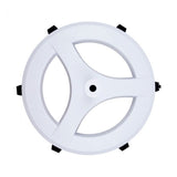 Compact round magnifying lamp stand all white