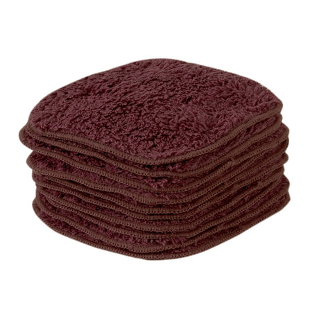 Chocolate brown lush microfiber 4x4 facial cleansing cloth – soft reusable makeup remover pad