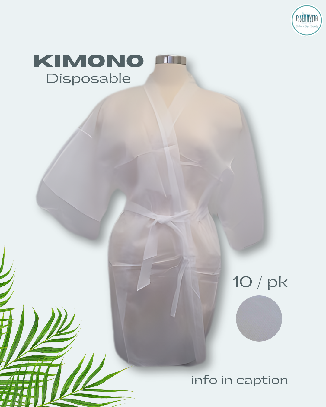 Disposable client kimono white (10 pack)