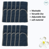 Slate microfiber spa headbands set of 10 with adjustable wide Velcro closure