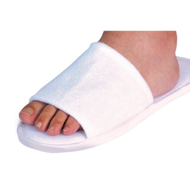 OPEN TOE DISPOSABLE SPA SLIPPERS WHITE- 10 pack