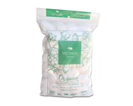 INTRINSICS TRIPLE SIZED ORGANIC COTTON BALLS IN A 100 COUNT RE-SEALABLE BAG