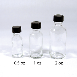 Clear Glass Bottle with closed cap