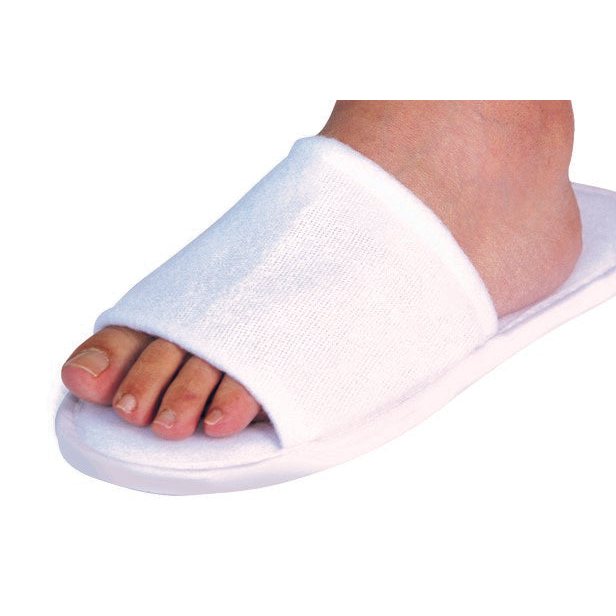 Disposable Spa Slippers Open Toe White | 10 pack