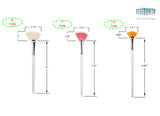 Essenavita 3 fan mask brushes showing measurements