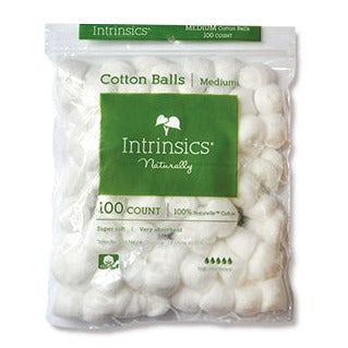 intrinsics triple size cotton balls 100 count 100 percent cotton for facial skincare nail and spa professional use