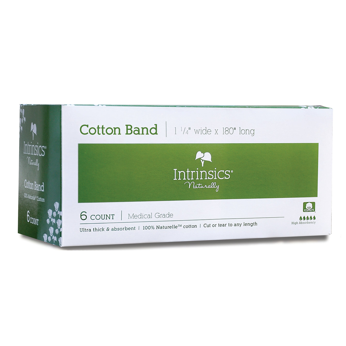 Box of intrinsics 6 count cotton band rolls 1.25" x 180" Long