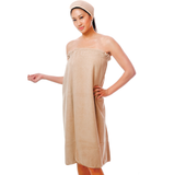 Microfiber spa client wrap with adjustable Velcro