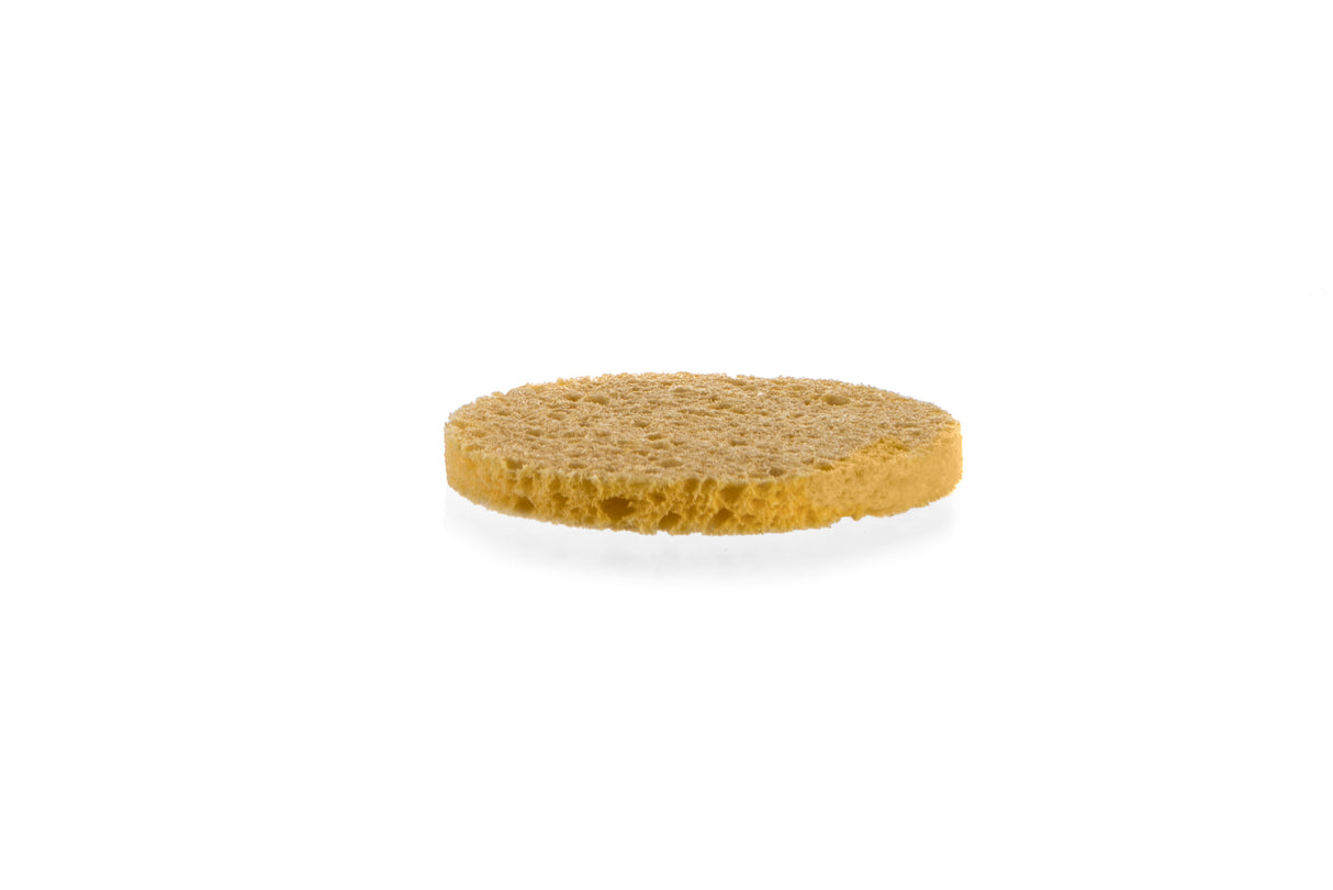 Yellow sponges round disk shaped compressed for facials and skin 24 PACK