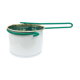 Wax can holder with scraper for hair removal wax cans