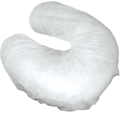 Disposable non-woven fitted face cradle covers with elastic for massage tables and spa treatment beds 50 pack