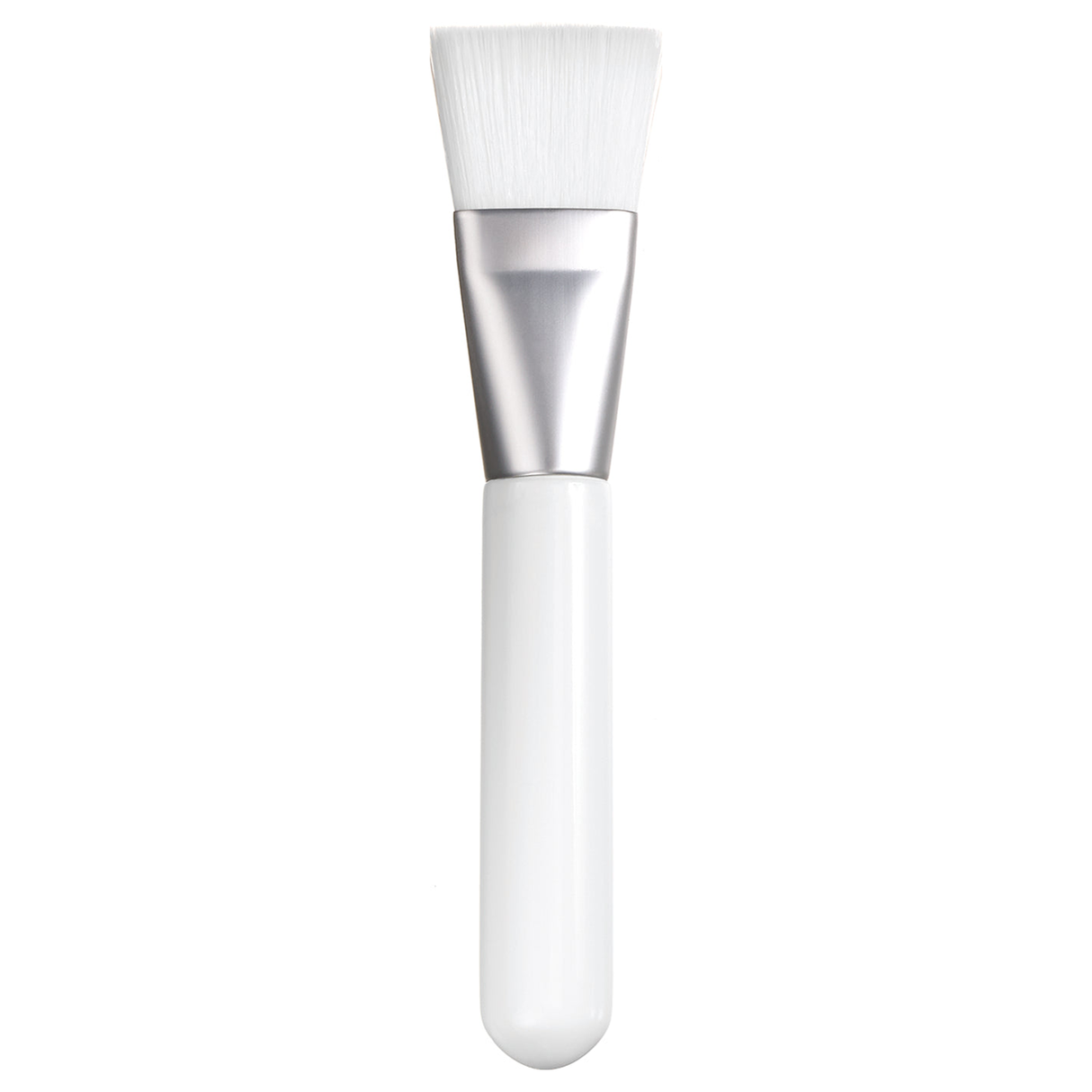 Small flat white facial mask brush with nylon bristles – professional esthetician spa tool