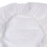 white disposable fitted bed sheet non woven 35 gsm elastic edge inside view partially opened