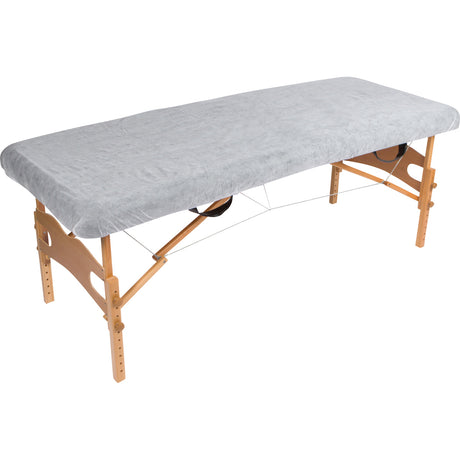 white disposable fitted bed sheet covering massage table non woven 35 gsm elastic all around