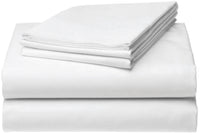 POLY-COTTON BED SHEETS WASHABLE WHITE