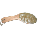 WOODEN HANDLE BODY BRUSH OVAL SHAPED NATURAL BRISTLES LARGE HEAD FOR  DRY BRUSHING